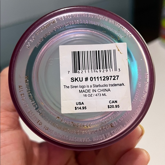 Mermaid Siren Starbucks 16oz Acrylic frosted Iridescent Tumbler NWT - Picture 8 of 10